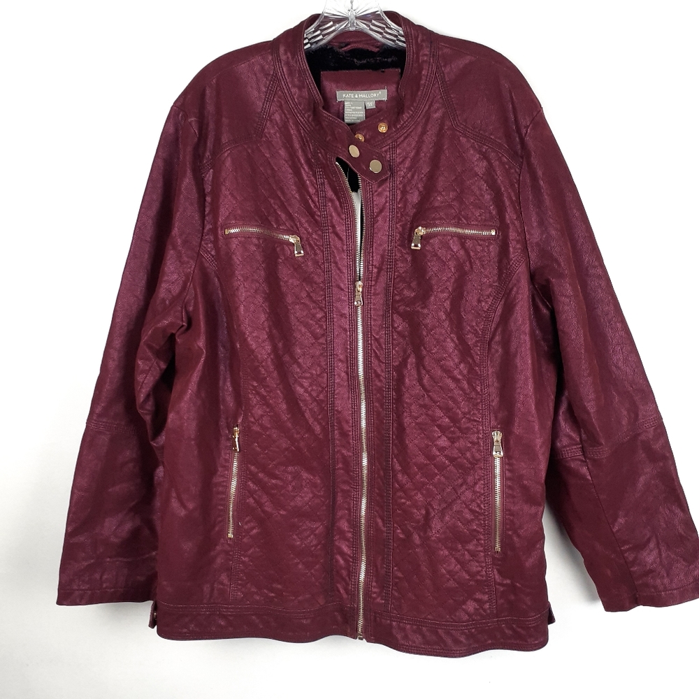 *New* Kate & Mallory Faux Fur Zip Up Moto Jacket